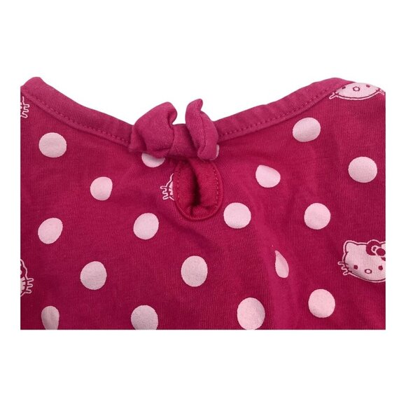 Hello Kitty By Sanrio Pink Dress Baby Girl 18M Polka Dot & Denim Ruffle Bow - Picture 5 of 8